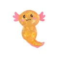 Kawaii orange axolotl squeeze toy with golden glitter sequins for stress relief and decor - Orange