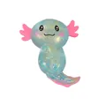 Glittery translucent axolotl squishy toy in blue and pink for stress relief - Blue