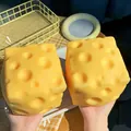 Grande giocattolo di decompressione a rimbalzo lento a forma di formaggio per lo stress - Blocco di Formaggio 7x7