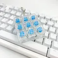 9-key mechanical keyboard switch fidget toy keychain with clear keycaps - 9-Key Transparent