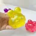 Translucent yellow glitter rabbit squeeze toy for stress relief and sensory play - Basic Style / Yellow