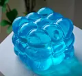 Blue translucent bubble cube stress relief ball featuring maltose filling texture - Translucent Cube Squishy [Blue] OPP Bag