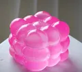 Pink translucent squishy bubble cube stress relief fidget toy with soft jelly texture - Translucent Cube Squishy [Pink] OPP Bag