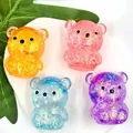 Detailed view of four colorful glitter maltose squishy bear toys for premium stress relief - Bear