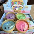 Close-up of glitter-filled squishy steam bun toys in colorful display box - Large Steamed Bun Expression Style (75) / 8.5cm Size / Colorful