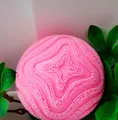 Pink textured NeeDoh maltose stress ball squeeze toy for sensory relief and anxiety - Wavy Pattern Hairy Ball Squishy / Box Packaging / Pink