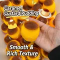 Detailed macro view of a soft caramel pudding squishy toy for stress relief and fun - Pudding / Crispy Sound