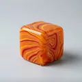 Marmorierter orange-gelber Maltose-Antistress-Würfel für Angstzustände und sensorisches Spiel - Marmoriertes Eiswürfel / 5.0cm Farbbox / Orange