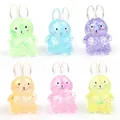 Collection of cute translucent bunny-shaped maltose squishy toys in various bright colors - Rabbit
