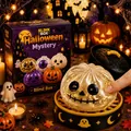 Λεπτομέρεια παιχνιδιού Halloween pumpkin squishy με χρυσό γκλίτερ σε γιορτινό περιβάλλον - Τσάντα OPP / Μικρό Κρανίο (Αποκλειστικό Χάλοουιν)