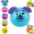 Collectie kleurrijke honden-gezicht squishies met slow-rebound functie voor stressverlichting - Blauw