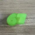Bright green 67-shaped squeeze toy made of squishy TPR material for stress relief - Green