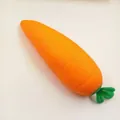 Close-up of a vibrant orange carrot squishy toy for stress relief and sensory play. - Simulated Carrots
