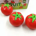 Close-up of three realistic tomato squeeze toys for stress relief and fun play - Simulation Tomato