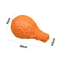 Vista dettagliata del giocattolo squishy coscia di pollo fritto con misure - Coscia di Pollo Fritto Simulato (Squishy) / 1 Pezzo/Confezione (Sacchetto OPP) / Giallo Arancio