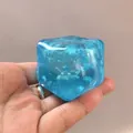 Blauer durchsichtiger Eis-Skin Squishy Würfel zum Stressabbau mit Slow Rebound Effekt - Schneeflocken-Würfel / Blau