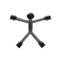 Flexible grey magnetic stickman toy fridge magnet with soft rubber limbs and magnets - 1 Piece / Black