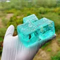 Ozean-Thema lichtdurchlässiger türkis Würfel-Squishy mit Muscheln und Sternen-Glitzer - Muschelwürfel / Seeblau