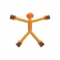 Oranje doorschijnende magnetische stickman speelgoed voor koelkast of wanddecoratie - 1 Stuk / Lichtoranje