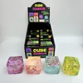 Jouets à presser carrés transparents colorés avec motifs de fruits pour déstresser - Sac OPP / 5.50 cm / Bleu