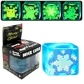 Luminous Christmas ice cube squishy stress relief toy with snowflake pattern blue - Christmas Snow / Box Packaging