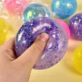 Glitter filled maltose squeeze ball slow rebound stress relief fidget toy purple - 5.5cm Pack / Aurora Purple