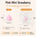 Pink strawberry stress relief squishy toy, 3cm diameter, available in ziplock bag packaging - Small Strawberry / Bulk/Loose Packaging / Pink