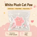 Süßes rosa und weißes Plüsch Katzenpfote Squishy Stressabbau Spielzeug im Druckverschlussbeutel - Beflockt (Mit Beutel) / Weiß