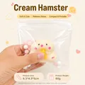 Milky white hamster squishy decompression toy with fluffy texture in clear packaging - Cream Hamster / Cream