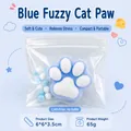 Jouet anti-stress patte de chat floquée bleue présenté dans un sac zippé transparent - Flocage (Avec Sac) / Bleu