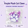 Jouet sensoriel mignon en forme de patte de chat en peluche violette pour soulager le stress - Flocage (Avec Sac) / Violet
