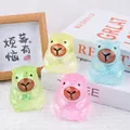 Juego de cuatro juguetes para apretar Capibara con purpurina para aliviar el estrés y divertirse. - Capybara Sentado (Maltosa)