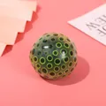 Stress relief grape ball squeeze toy with neon green and black dot pattern on pink - 1 Piece / Yellow With Black Beads