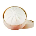Realistic steamed bun squishy stress relief toy in a simulation bamboo steamer - Simulation Bun / With Steamer / Off White
