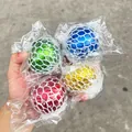 Set di quattro palline antistress a rete arcobaleno in confezione singola trasparente - 60 Glitter Regolare Rete Bianca Colore Misto / Confezione OPP