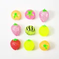 Colorful assorted fruit-shaped sensory squishy stress relief toys with bead filling - OPP Bag / Transparent Yellow Pineapple Beads