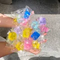 Giocattoli antistress a forma di cubetti di ghiaccio trasparenti e colorati - Squishy cubetto di ghiaccio