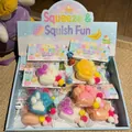 Detailed macro view of colorful plush cat paw squishy toys in their retail display box - Set of 12 (Display Box Unit) / Mixed Colors