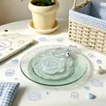 Detailed view of a transparent fish-shaped silicone squeeze toy for stress relief. - Heart Soft Cake Fish (snlnnl) / Light Blue