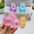Glitter bunny squeeze toy for stress relief, soft slow rebound fidget toy in pink. - Rabbit Maltose Style / OPP Bag / Pink