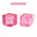 Pink ice cube shaped maltose squishy stress relief toy for decompression NO.FC-365 - Large Ice Cube Shape / 5cm (OPP Bag) / Pink