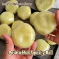Pallina antistress verde pallido menta matcha per il gioco sensoriale tattile - Purè di Patate Simulato (Palla Slush) / Giallo chiaro