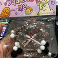 Simpatico antistress a forma di zampa di gatto trasparente da 7 cm con nastro rosa - Stile Paillettes Stella E Fiocco / Zampa di Gatto Trasparente