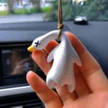 Close-up detail of a creative UV color-changing duck car rear-view mirror hanging ornament - TPR Style / 4.50cm
