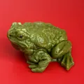 Close-up detail of a realistic green toad squeeze toy for stress relief and venting - Cyan Toad