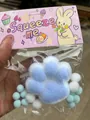 Μεγάλο μπλε-λευκό squishy πατούσα γάτας 7cm παιχνίδι ανακούφισης από το άγχος. - Λευκό Μπλε
