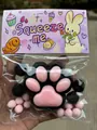 Μαλακό παιχνίδι squishy 7cm σε σχήμα πατούσας γάτας για ανακούφιση από το στρες SKU - Μαύρο και Ροζ (Λείο)
