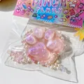 Rosa Glitzer Katzenpfote Squishy Spielzeug zum Stressabbau in Perlenverpackung - Kristall Katzenpfote / Funkelndes Rosagold