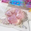 Rosa Glitzer-Katzenpfote Squishy-Spielzeug in Perlendekoration - Rote Katzenpfote / Rote Kristall Katzenpfote