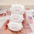 Cute white stacked cartoon sheep silicone squishy toy for decompression and stress relief - Triple Sheep Stack